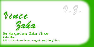 vince zaka business card